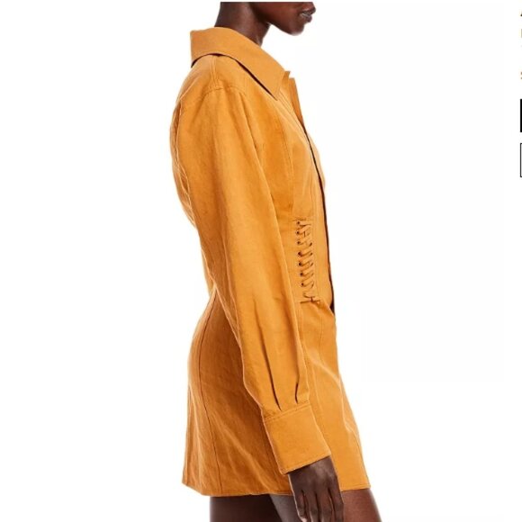 A.L.C. Paisley Lace Up Trim Shirt Dress - Picture 8 of 16